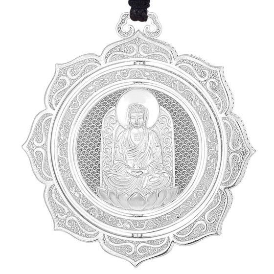 Pt950 Platinum Amitabha Guardian Pendant - Dog & Boar Zodiac Birth Buddha